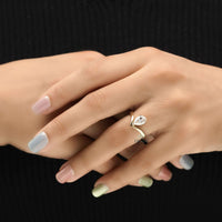 Pear Diamond Engagement Ring | Modern Open Band - Ring