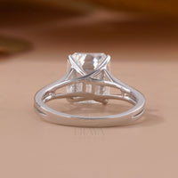 Emerald Cut Engagement Rings Gold – 3.62 CT Split Shank Solitaire - Ring