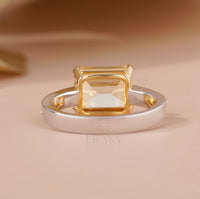Yellow Emerald Engagement Rings | Emerald Cut Ring - Ring