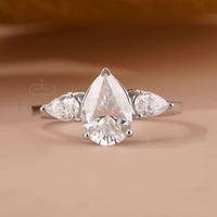 Pear Shaped Lab Diamond Ring - Ring