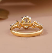 White Gold Engagement Ring Oval – Kite Diamond Design - Ring