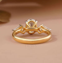 White Gold Engagement Ring Oval – Kite Diamond Design - Ring