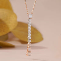 Modern Minimal Pendant with Lab-Created Diamond Pedant - Ring