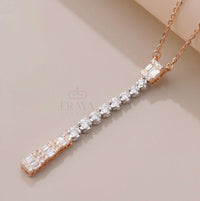 Modern Minimal Pendant with Lab-Created Diamond Pedant - Ring