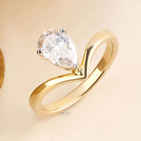 Pear Diamond Engagement Ring | Modern Open Band - Ring