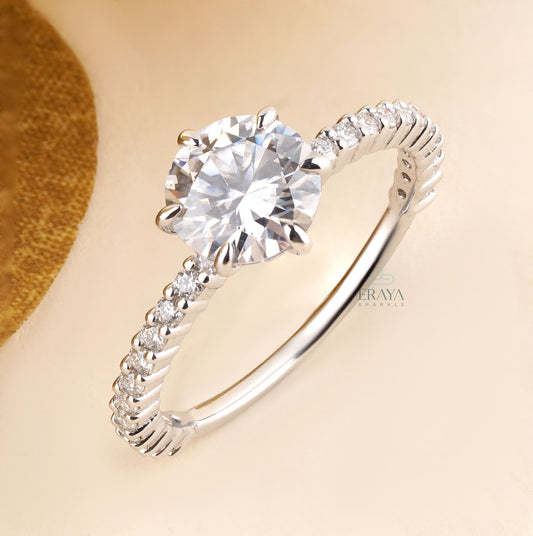 Solitaire Diamond Ring – 1.29 CT Round Lab Diamond - Ring