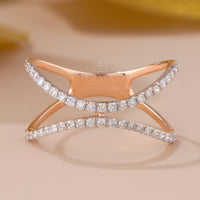 Criss-Cross Stackable Ring with Lab Grown Diamond - Ring