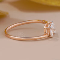 Toi et Moi Promise Ring with Lab Diamond - Ring