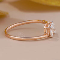 Toi et Moi Promise Ring with Lab Diamond - Ring