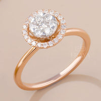 Floral Cluster Halo – Lab Grown Ring - Ring