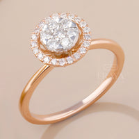 Floral Cluster Halo – Lab Grown Ring - Ring