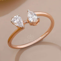 Toi et Moi Promise Ring with Lab Diamond - Ring