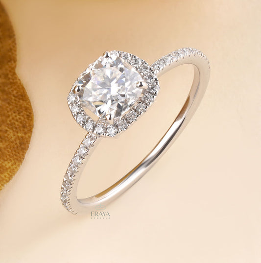 Cushion Lab-Diamond Halo Ring - Ring