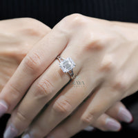 Emerald Cut Engagement Rings Gold – 3.62 CT Split Shank Solitaire - Ring