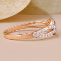 Rose Gold Promise with Lab Grown Diamond Ring - Ring