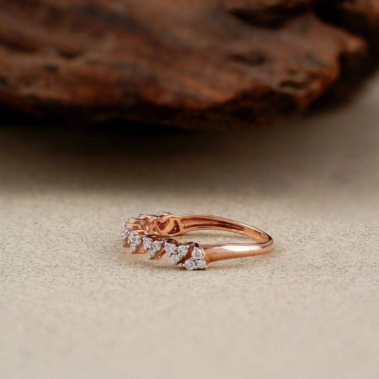 Rose Gold Stackable Band – Lab Diamond Ring - erayasparkle