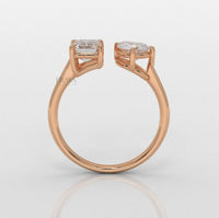 Emerald & Pear Ring – Lab-Grown Diamond Ring - Ring