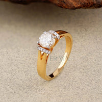 Solitaire Lab Grown Diamond Ring – Dainty Eco Engagement - Ring