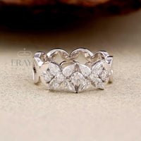 Pear Cut Lab Diamond Ring – Floral Petal Statement Design - Ring