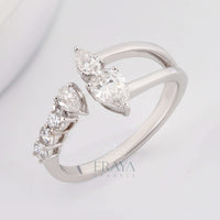 Pear Cut Band with LG Diamond Accent - Ring
