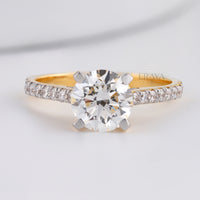 7.30MM Solitaire with LG Diamond Halo Ring - Ring