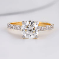 7.30MM Solitaire with LG Diamond Halo Ring - Ring