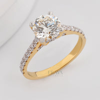 7.30MM Solitaire with LG Diamond Halo Ring - Ring