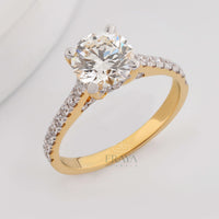 7.30MM Solitaire with LG Diamond Halo Ring - Ring