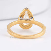 Pear Cut Halo with Lab Diamond Ring - Ring