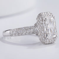 Emerald Halo Solitaire – Emerald Diamond Ring - Ring