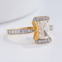 Radiant Pavé Ring with Lab-Grown Diamond - Ring