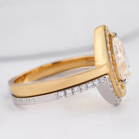 Stack Ring Set Two-Tone –Pear Cut Engagement Ring - Ring