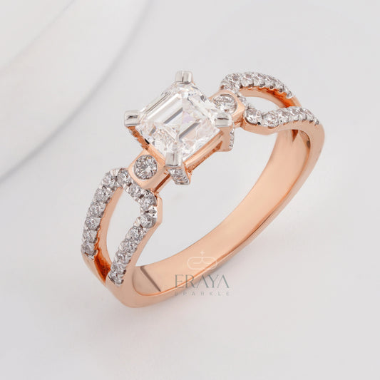 Square emerald cut diamond Ring - erayasparkle