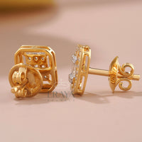 Emerald Round Studs with Lab-Grown Diamond -