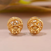 Halo Stud Earrings with Marquise Cluster -