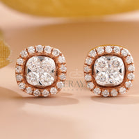 Rose Gold Pendant Set with Lab-Created Diamond Set -