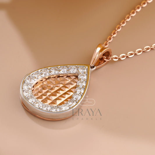 Teardrop Pendant & Earring Set with LG Diamond Jewelry for Women - erayasparkle