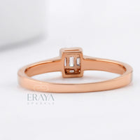Art Deco Enamel with Lab Grown Diamond Ring -