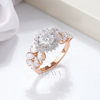 Solitaire Diamond Halo Engagement Ring - Ring