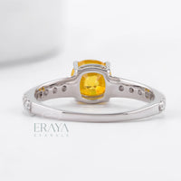 Yellow Sapphire Ring with Lab-Grown Diamond Ring - Ring
