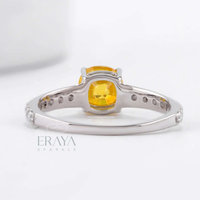Yellow Sapphire Ring with Lab-Grown Diamond Ring - Ring