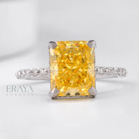 Radiant Yellow Sapphire Engagement Ring - Ring