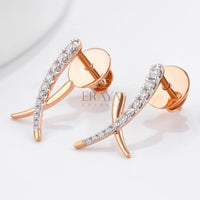 Twist Rose Gold Earrings with Lab Diamond -