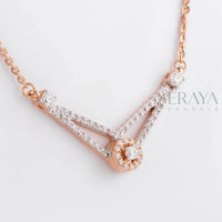 Elegant V-Shaped Necklace with Diamond -