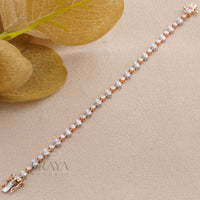 Pear Design Gold tennis Bracelet -