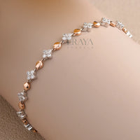 Floral Tennis Bracelet with LG Diamond Bracelate -