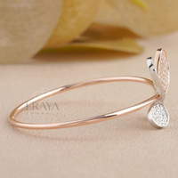 Elegant Rose Gold Butterfly Bracelet | LG Diamond Bracelate -