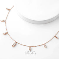 Triple Diamond Drop Necklace – Diamond Necklace - Ring