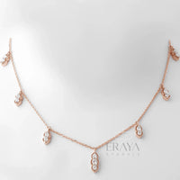Triple Diamond Drop Necklace – Diamond Necklace - Ring