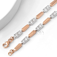 Two-Tone Geo Bracelet with Lab-Created Diamond Bracelate - Ring